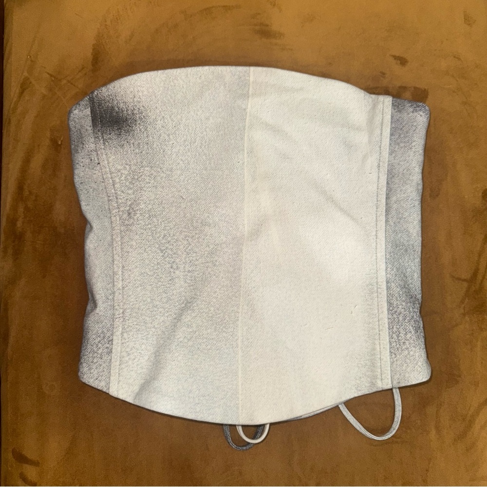 With Jean White Strapless Crop Top